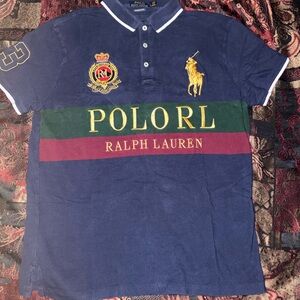 Polo Ralph Lauren Royal Crown Big Pony #3 Embroidered Navy Blue/Multi Polo